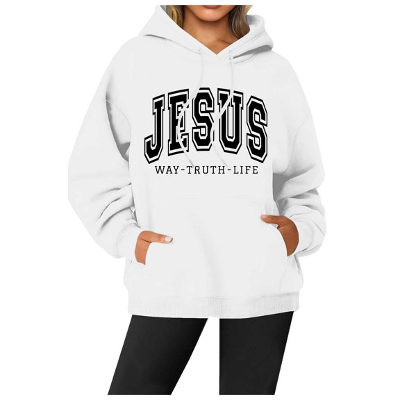 Landzoo One Letter Print Pullover Hoodie Casual Streetwear Long Sleeve Crewneck Sweatshirt Soft Loungewear Top For Everyday Comfort And Fashion Cozy Stylish Women's Sweatshirt M