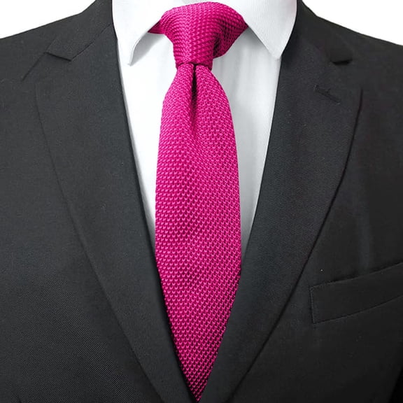 Landzoo One Men's Slim Knit Tie Solid Color Skinny Necktie Casual Business Wedding Party Formal Wear Accessories Cozy Stylish Basic Tie