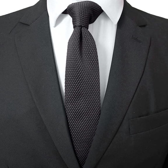 Landzoo One Men's Slim Knit Tie Solid Color Skinny Necktie Casual Business Wedding Party Formal Wear Accessories Soft Stylish Basic Tie