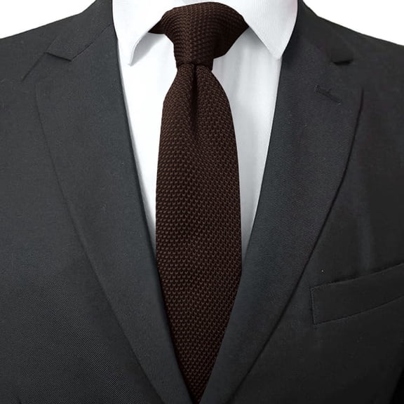 Landzoo One Men's Slim Knit Tie Solid Color Skinny Necktie Casual Business Wedding Party Formal Wear Accessories Soft Stylish Basic Tie