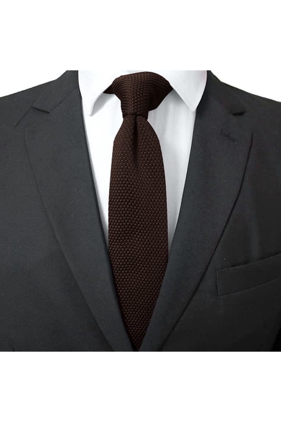 Men's Slim Knit Tie Solid Color Skinny Necktie Casual Business Wedding Party Formal Wear Accessories Soft Stylish Basic Tie