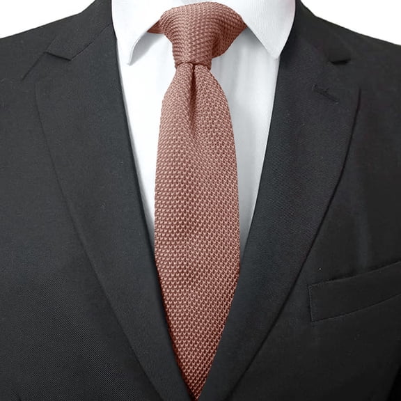 Landzoo One Men's Slim Knit Tie Solid Color Skinny Necktie Casual Business Wedding Party Formal Wear Accessories Soft Stylish Basic Tie