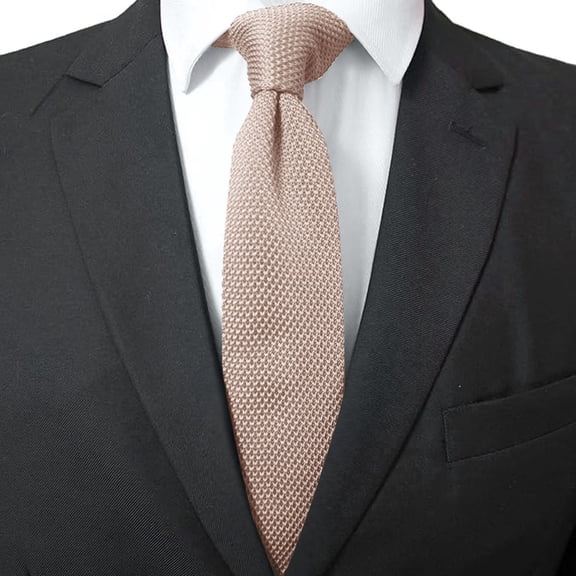 Landzoo One Men's Slim Knit Tie Solid Color Skinny Necktie Casual Business Wedding Party Formal Wear Accessories Soft Stylish Basic Tie