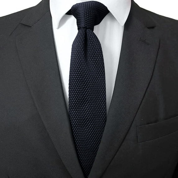 Landzoo One Men's Slim Knit Tie Solid Color Skinny Necktie Casual Business Wedding Party Formal Wear Accessories Soft Stylish Basic Tie