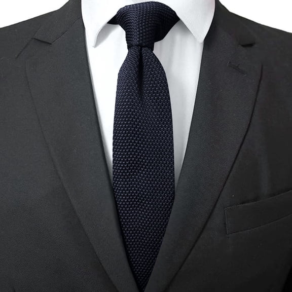 Landzoo One Men's Slim Knit Tie Solid Color Skinny Necktie Casual Business Wedding Party Formal Wear Accessories Soft Stylish Basic Tie