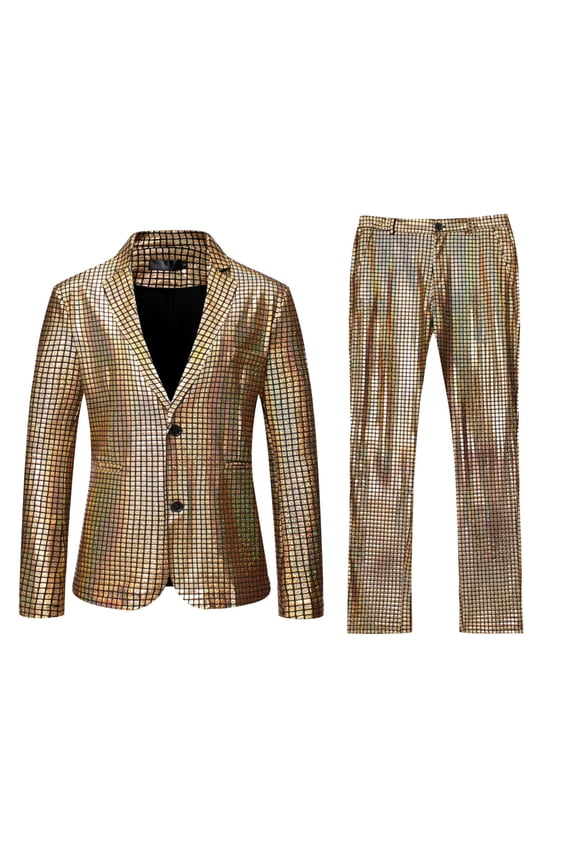 Mens Retro Punk Gothic Suit Jacket Double Wedding Suit Jacket Stage Performance Two Piece Cozy Stylish Men's Suits