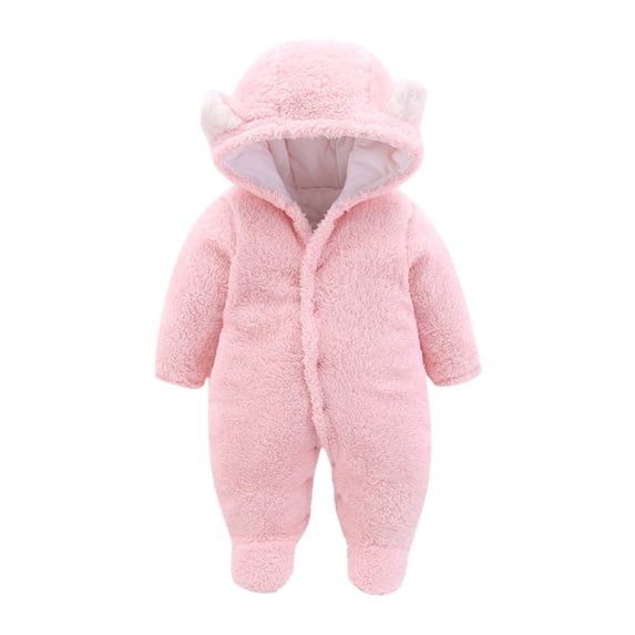 Landzoo One Newborn Baby Boys Girls Winter Cute Warm Fleece Jumpsuit Romper Outwear Coat Cozy Cute Boys And Girls Jumpsuit 0-3 Months