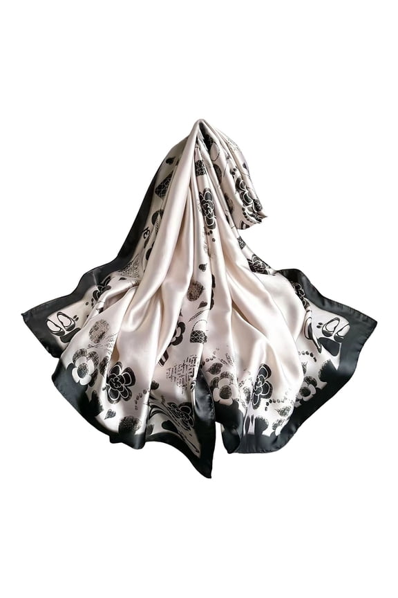 Silk Scarves For Elegant Long Fashionable Shawl Wrap Summer Travel Sun Soft Stylish Basic Silk Scarves