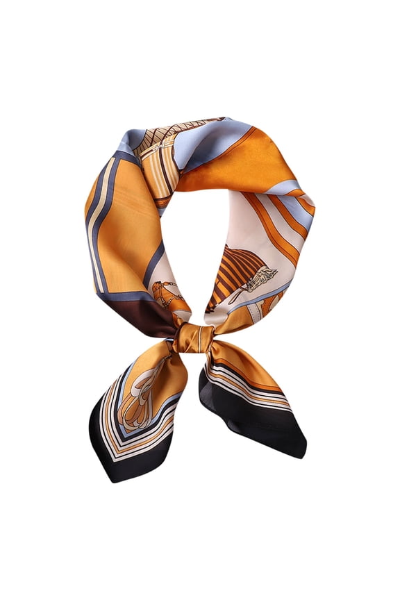 Silk Scarves For Women Elegant Letter Print Square Scarf Fashionable Accessory For And Casual Wear Soft Stylish Basic Silk Scarves