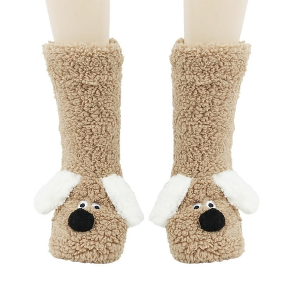 Landzoo One Soft Thermal Crew Socks For Home Sleeping And Winter Comfort Floor Traction Fuzzy Fleece Lined Warmth Soft Stylish Basic Stockings