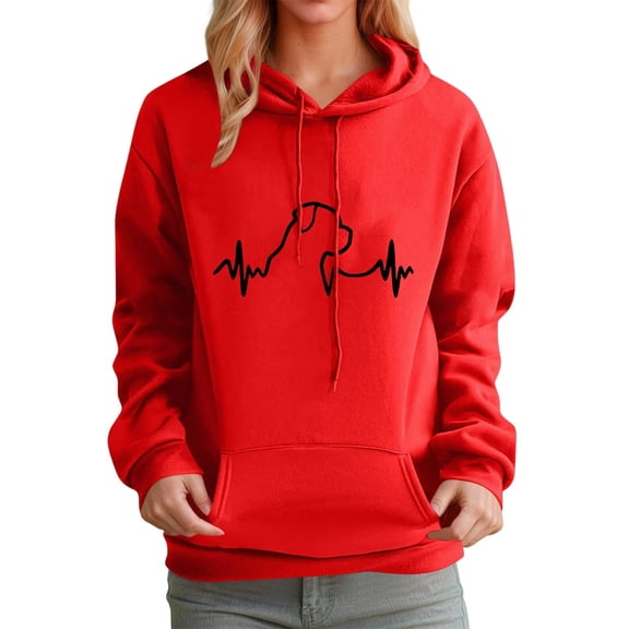 Landzoo One Stylish Printed Hooded Sweatshirt Casual Loose Fit Top For Everyday Wear Cozy Stylish Women's Sweatshirt XXL