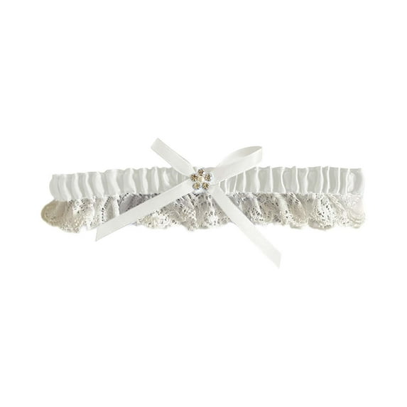 Landzoo One The Bride's Wedding Garter With Lace Rhinestone Leg Loops Soft Stylish Basic Suspenders