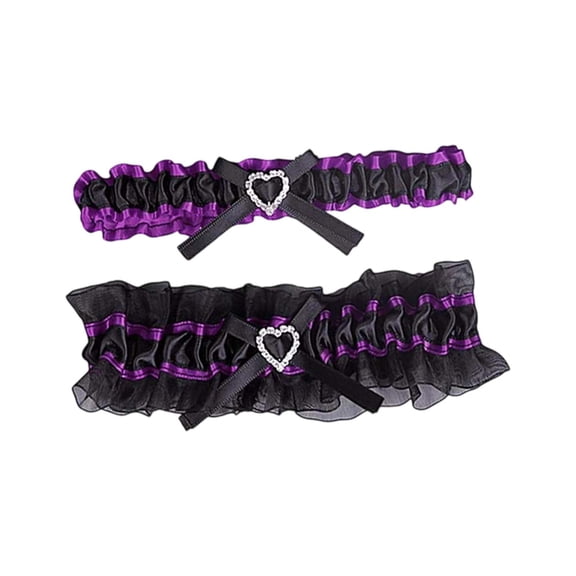 Landzoo One The Bride's Wedding Garter With Lace Rhinestone Leg Loops Soft Stylish Basic Suspenders