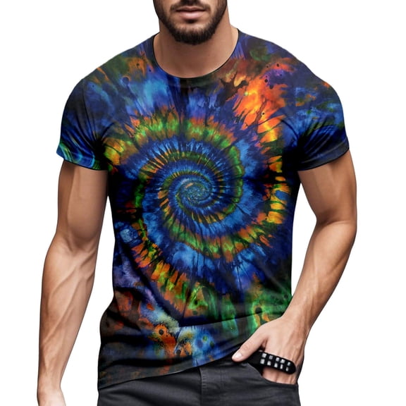 Landzoo One Tie Dye Short Sleeve Shirt For And Colorful Rainbow Pattern Casual Comfortable Tee For Daily Wear And Festivals Stylish Beautiful Women's T-Shirts