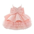 thumbnail image 1 of Landzoo One Toddler Girls' 1st Birthday Princess Dress With Bow & Tulle Skirt Strapless Flower Girl Party Gown For Baby 1 3 Years Beautiful Casual Cozy Girl's Dress 12-18 Months, 1 of 7
