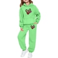 thumbnail image 1 of Landzoo One Valentine's Day Girls Hoodie And Jogger With Leopard Heart Print Cozy Two Piece Outfit For Toddler And Kids Stylish Cozy Children's Outfits 6-7 Years, 1 of 6