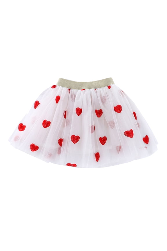 Valentine's Day Toddler Kids Baby Girls Dancing Princess Skirt Embroidery Mesh Ballet Tutu Skirts Beautiful Stylish Girl's Dailywear 3-4 Years