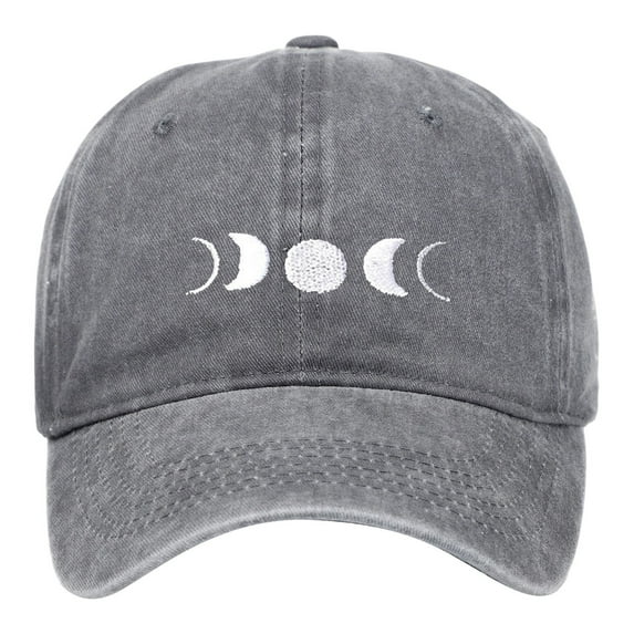 Landzoo One Washed Baseball Cap With Moon Embroidery Classic Unstructured Low Profile Dad Hat For Daily Use Soft Stylish Basic Visors