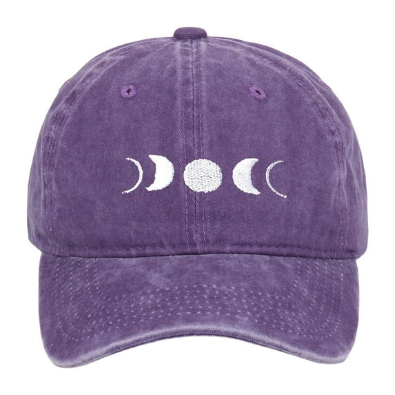 Landzoo One Washed Baseball Cap With Moon Embroidery Classic Unstructured Low Profile Dad Hat For Daily Use Soft Stylish Basic Visors