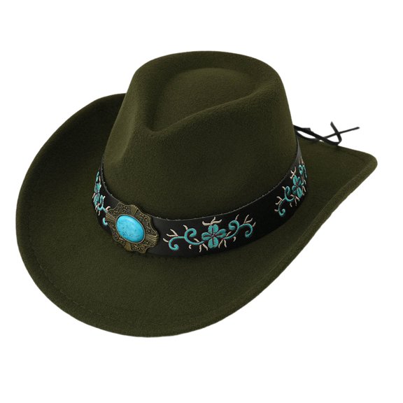 Landzoo One Western Cowboy Hat For Men And Women Stylish Wool Outback Hat Country Riding Hat Fashionable Wide Brim Hat For Travel Party Soft Stylish Basic Cowboy
