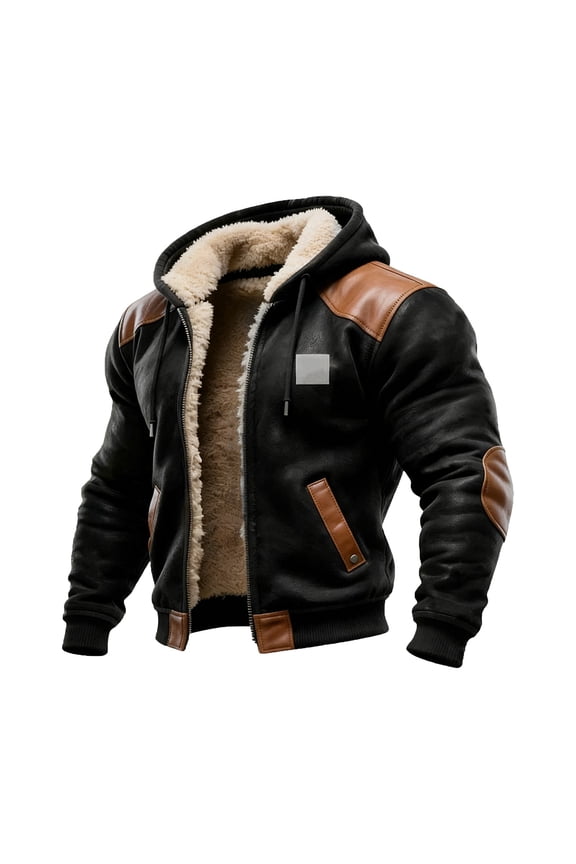 Winter Lined Hooded Jacket Warm Softshell Outerwear Windproof Thermal Insulated Coat For Cold Weather Cozy Stylish Men's Casual Jackets