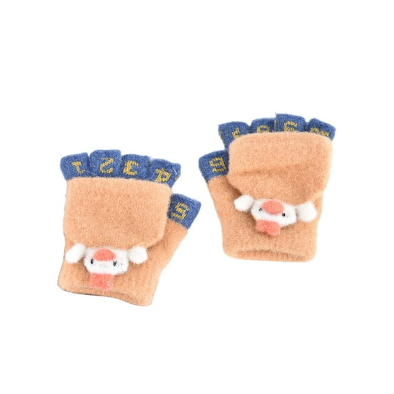 Landzoo One Winter Gloves Toddler Kids Boys Girls Soft Warm Wool Gloves Children Thermal Knit Gloves Cute Breathable Practical One Size