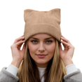 thumbnail image 1 of Landzoo One Winter Knitted With Cat Ears Soft Blend Thermal Ear Hat For Outdoor Cold Weather Soft Stylish Basic Bomber Hats, 1 of 5