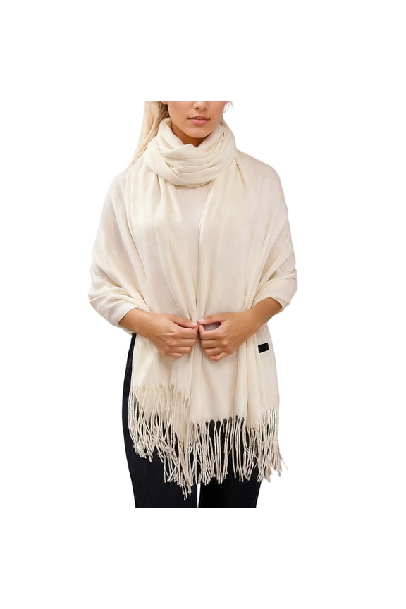 Winter Shawl Wrap For Soft Feel Elegant Fringe Stole Evening Gown Wedding Bride Fashion Scarves Soft Stylish Basic Scarf