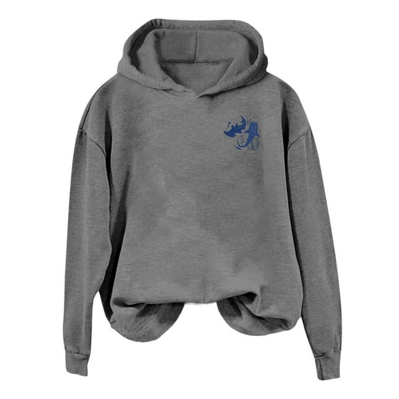 Landzoo One Women's Casual Hooded Sweatshirt Print Pullover Soft Comfortable Long Sleeve Hoodie For Everyday Wear Loose Fit Round Neck Top Cozy Stylish Women's Sweatshirt S