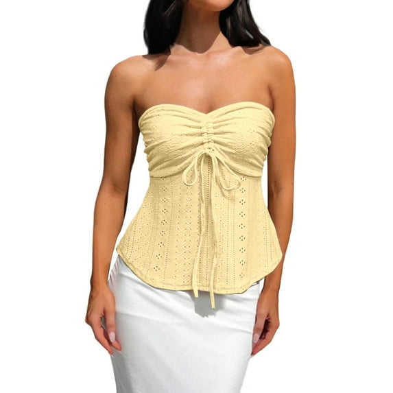 Landzoo One Women's Fitted Holiday Style Tank Top With Jacquard Pattern Cozy Stylish Basic Tube Tops