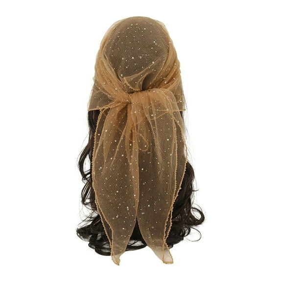 Landzoo One Women's Glitter Head Scarf Rhinestone Head Scarf 31.5 Inch Glitter Heads Scarfs Fashionable And Versatile Soft Stylish Basic Heardband