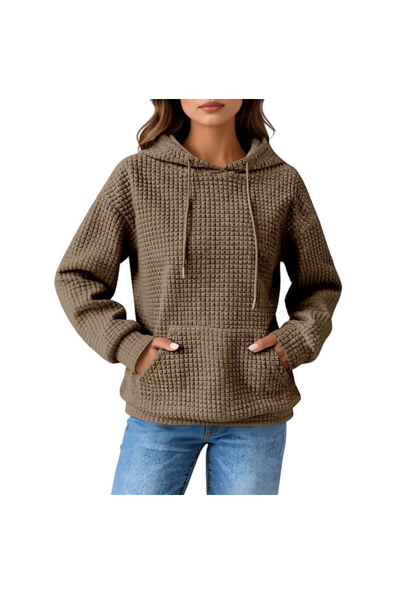 Women's Hoodie Soft Knit Long Sleeve Pullover Sweatshirt Casual Loose Fit Comfortable Winter Fall Tops Cozy Stylish Women's Sweatshirt S