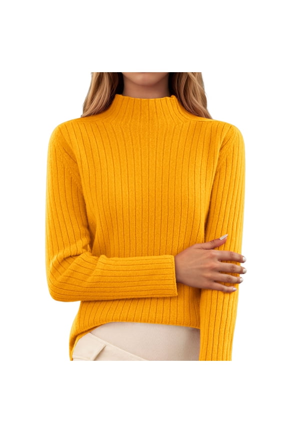 Women's Knit Sweater Pullover Turtleneck Top Casual Wear Soft Comfortable Stretchable Long Sleeve Blouse For Spring Fall Winter Beautiful Casual Women's Skirt