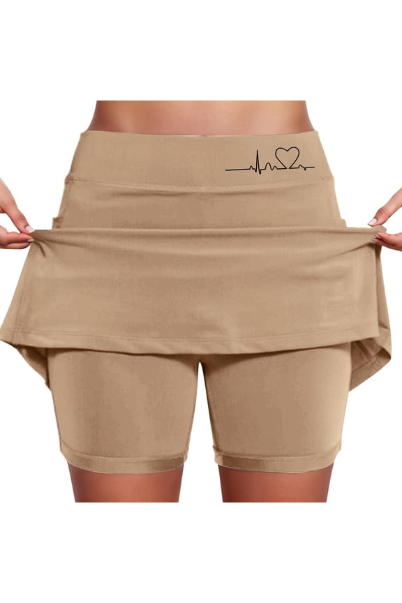 Women's Mid Rise Culottes With Pocket Sports Casual Fashion Printed Skirt Beautiful Casual Women's Skirt