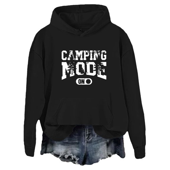 Landzoo One Women's Printed Hoodie Soft Pullover Sweatshirt Casual Loose Fit Long Sleeve Hooded Top For Everyday Wear Comfortable Streetwear Cozy Stylish Women's Sweatshirt XL