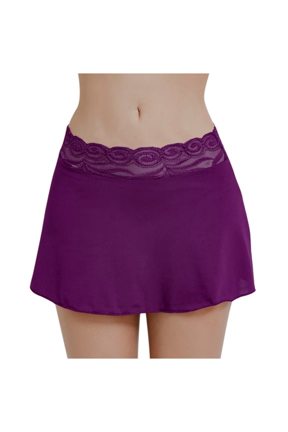 Women's Solid Color Mini Sexy Solid Color Lace Patchwork Mini Skirt Beautiful Casual Women's Skirt