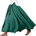thumbnail image 1 of Landzoo One Women's Stretchy Waist Flowy Midi Skirt For Daily Wear Vacation Dance Comfortable Elastic High Waist Long Skirt Basic Solid Color Casual Boho Skirt Beautiful Cozy Women's Dress, 1 of 7
