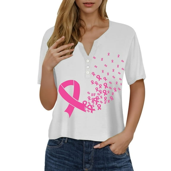 Landzoo One Womens Printed Short Sleeve V Neck T Shirt Top Blouse Beautiful Cozy Women's Tops