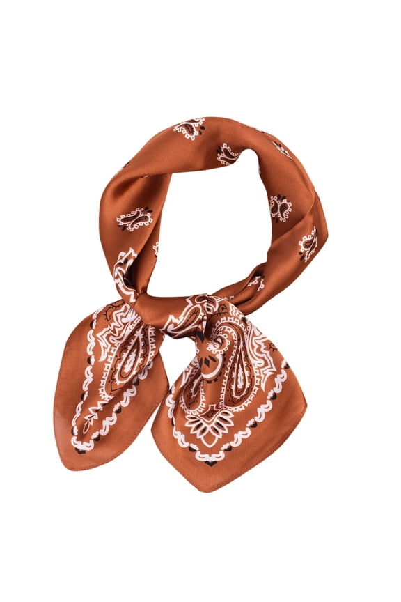 Womens Spring Summer Prints Satin Cashew Flower Prints Square Scarf Soft Stylish Basic Silk Scarves