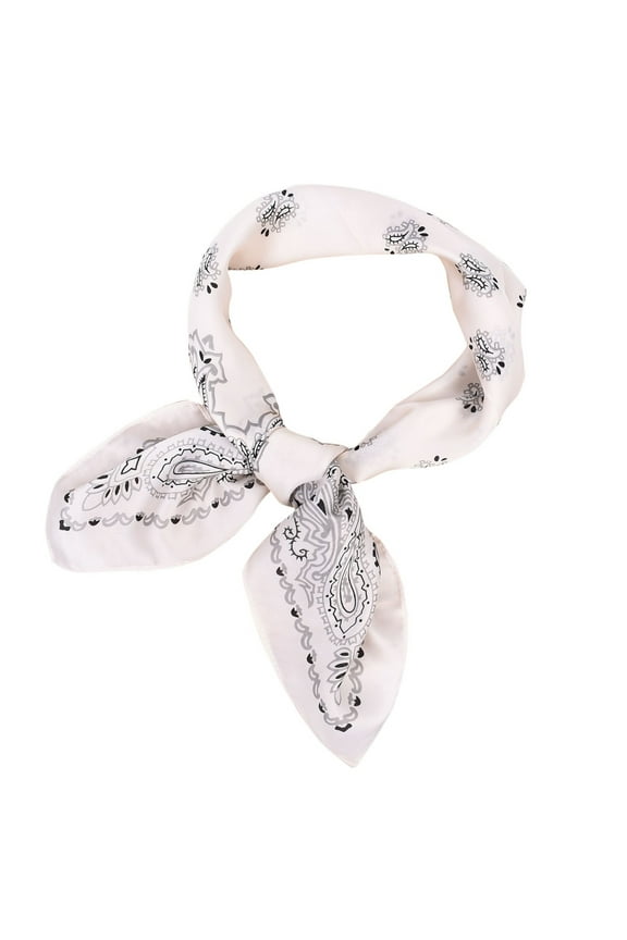 Womens Spring Summer Prints Satin Cashew Flower Prints Square Scarf Soft Stylish Basic Silk Scarves