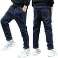 thumbnail image 1 of Landzoo Pants Boys Regular Straight Fit Jeans Casual Stretch Denim Pants With Pockets Comfy Breathable, 1 of 7