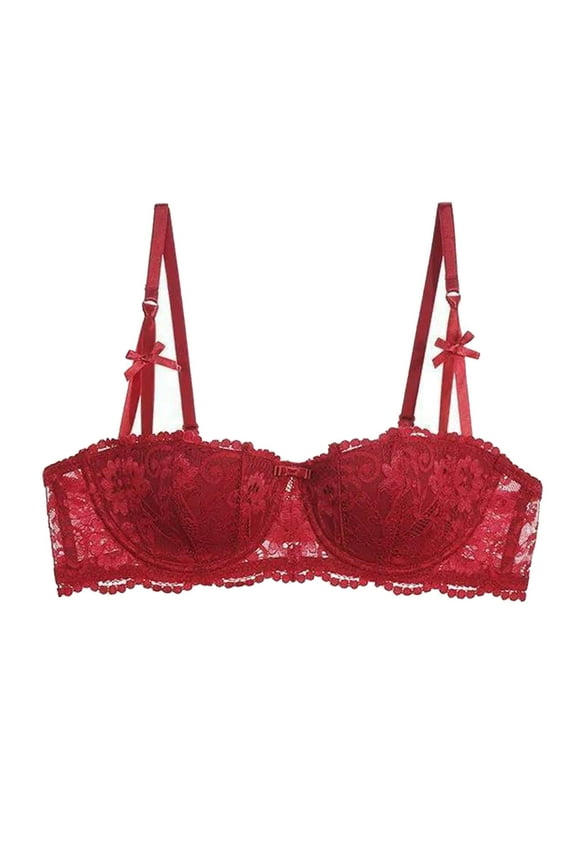 Sexy Lace Half Cup Thin Bra Bridal Bra Push Up Women’s Classic Lace Push Up Bra Sexy Elastic Breathable Women's Bra