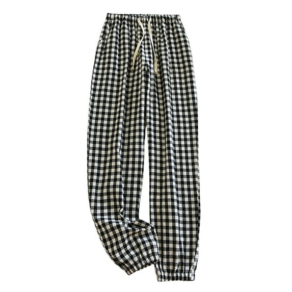Landzoo Spring/Summer Checkered Pajama Pants Women's Pants Loose And Comfortable Large Size Outwear Home Furnishings Women's Cartoon Home Pants Casual Breathable Soft Women Pants