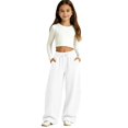 thumbnail image 1 of Landzoo Teen Girls Athletic Pants Curved Leg Sweatpants With Pockets And Drawstring Fall Casual Kid Girls Baggy Trousers, 1 of 5