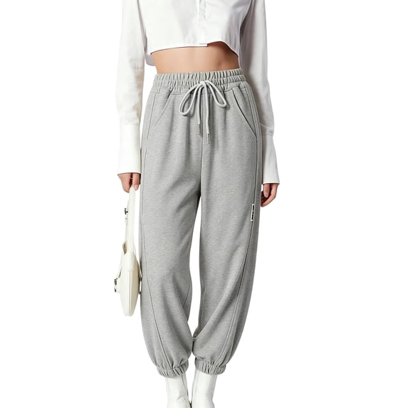 Landzoo Teen Girls Sports Pants Relaxed Fit Sweatpants With Pockets And Drawstring Fall Casual Kid Girls Baggy Trousers