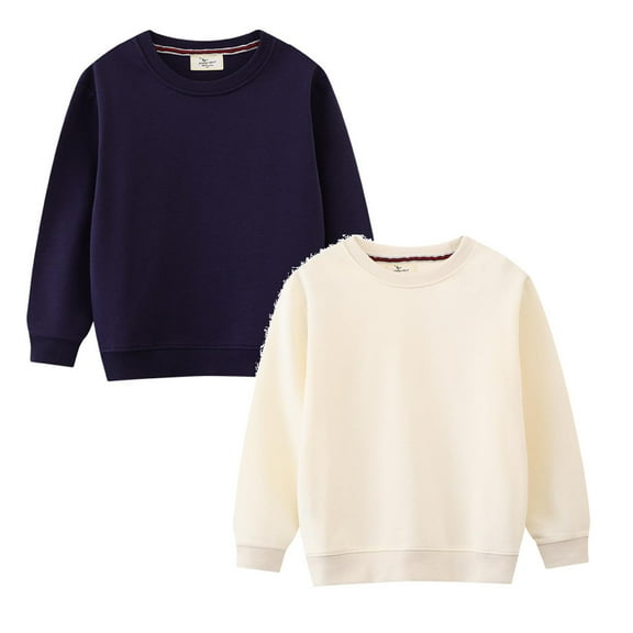 Landzoo Toddler Baby Boy Girl Crewneck Sweatshirt, Casual Long Sleeve Pullover Tops, Warm Fall Winter Clothes, 2T-7T(2-Pack)