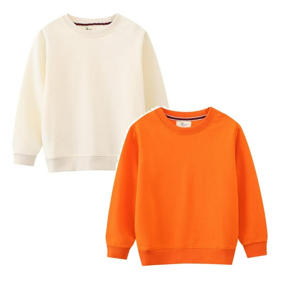 Landzoo Toddler Baby Boy Girl Crewneck Sweatshirt, Casual Long Sleeve Pullover Tops, Warm Fall Winter Clothes, 2T-7T(2-Pack)
