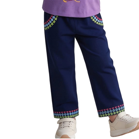 Landzoo Toddler Girls Athletic Pants Graphic Straight Leg Sweatpants With Pockets And Drawstring Fall Casual Kid Girls Baggy Trousers