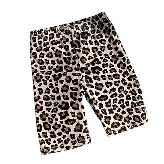 Landzoo Toddler Girls Shorts Leopard Elastic Waist Cute Summer Breathable Girls Active Shorts Size 18-24 Months Coffee