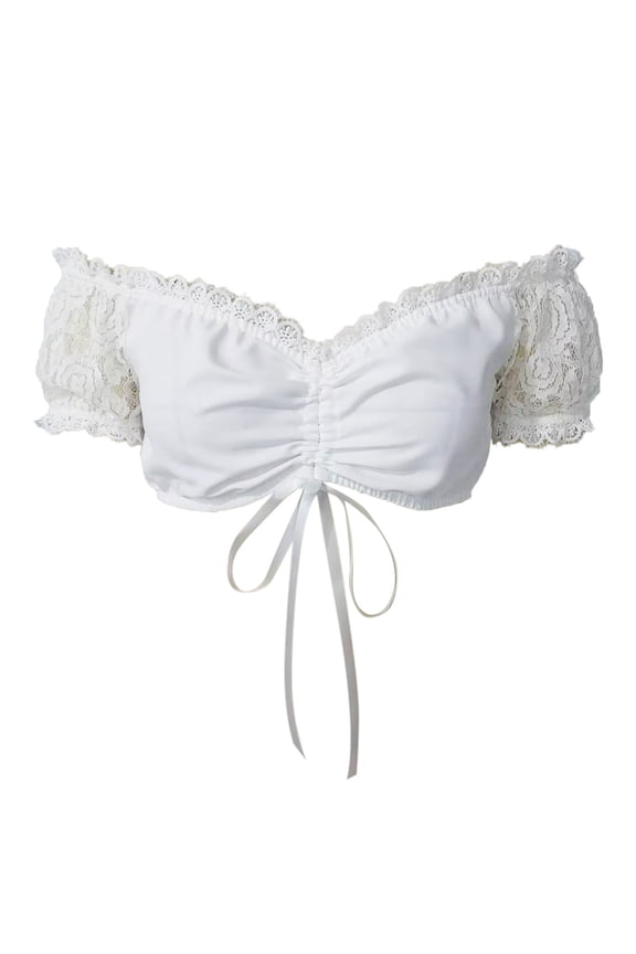 Toddler Kids Boys Girls Shirts Solid Color Lace Puff Short Sleeve Off Shoulder T-Shirt Summer Cropped Short Length Loose Fit Girls Tops Size 7-8 Years White